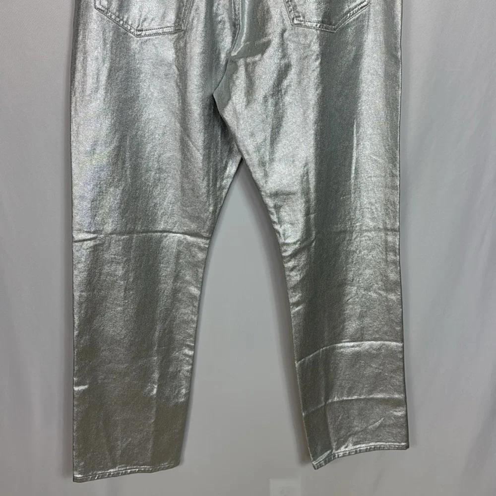 Madewell 90s Straight Jeans Size 29 Silver Metallic Women’s High Rise‎